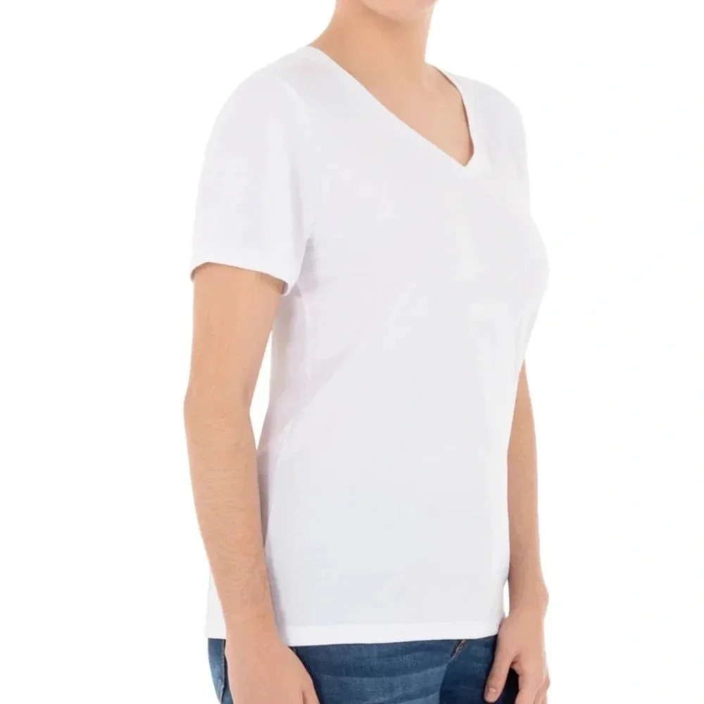 Lot of 3 T-Shirt Pima Cotton V-Neck Size XXLarge (20) Relaxed White /Black/Pink - Picture 3 of 8